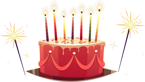 Торт со свечами вектор