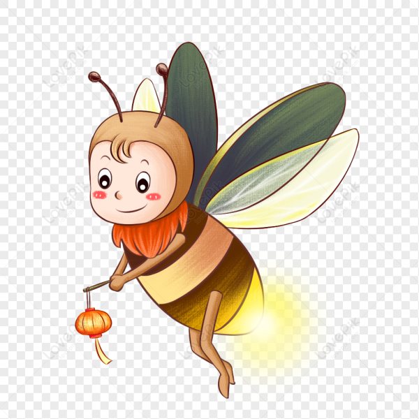 Светлячок с фонариком вектор