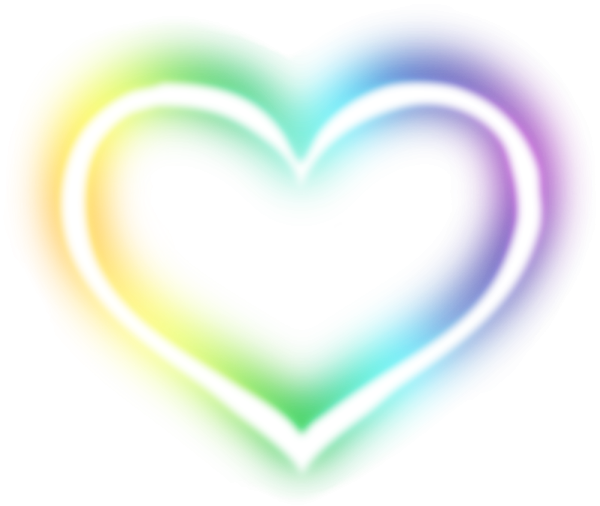 Неоновое сердце на белом фоне