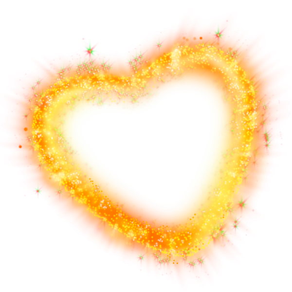 Огненное сердце на прозрачном фоне