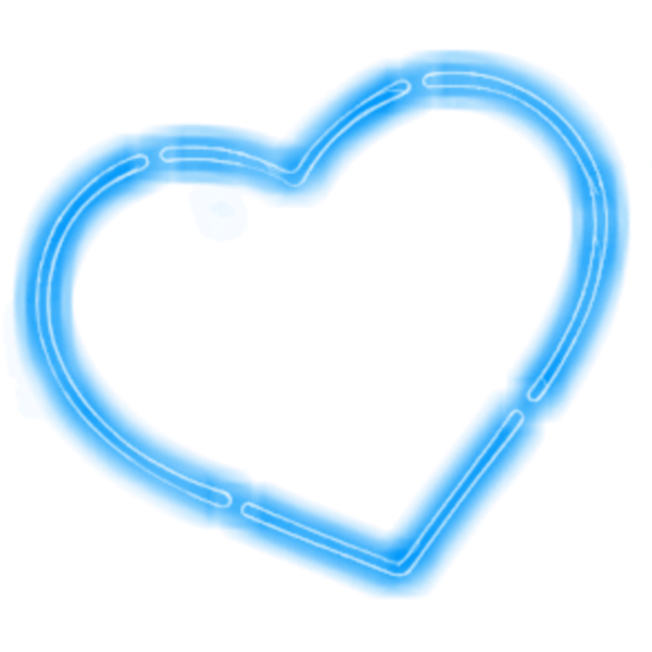 Голубые сердечки на прозрачном фоне