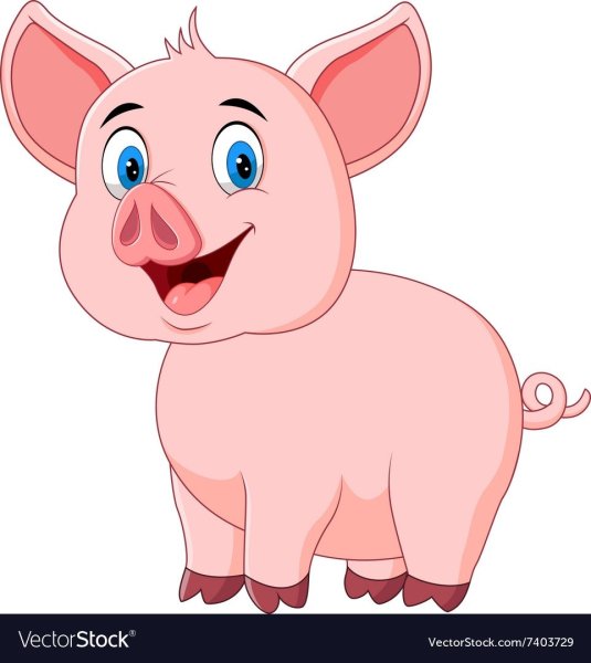 Поросенок для детей на белом фоне