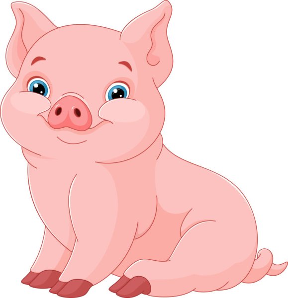 Свинья в мультяшном стиле