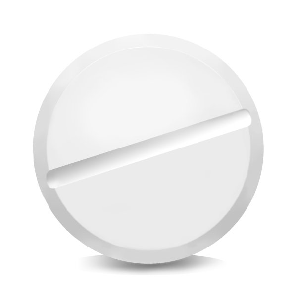 Круглая таблетка на прозрачном фоне