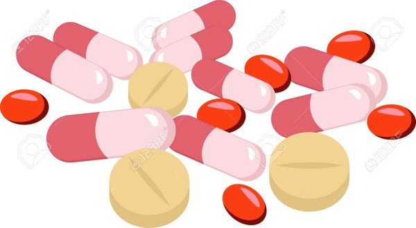 Таблетки капсулы на прозрачном фоне Сток