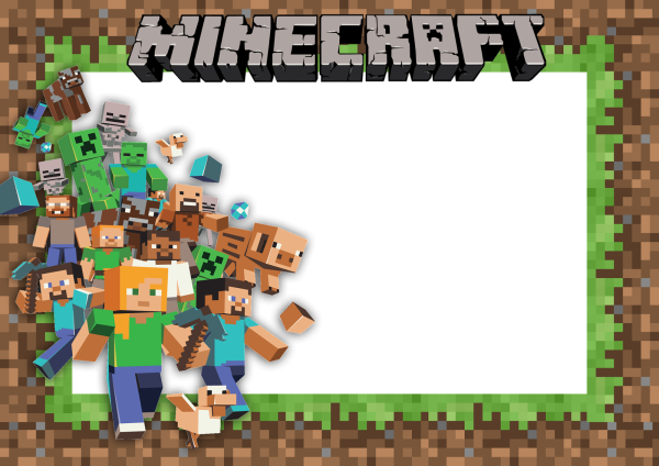 Пригласительные в стиле майнкрафт на день рождения