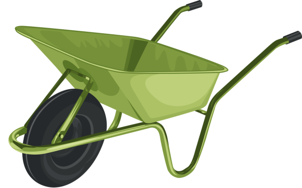 Садовая тележка на белом фоне