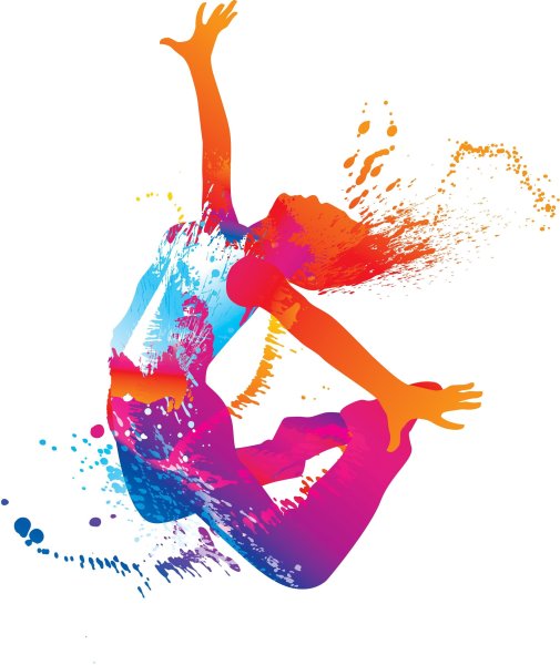 Цветные силуэты танцоров