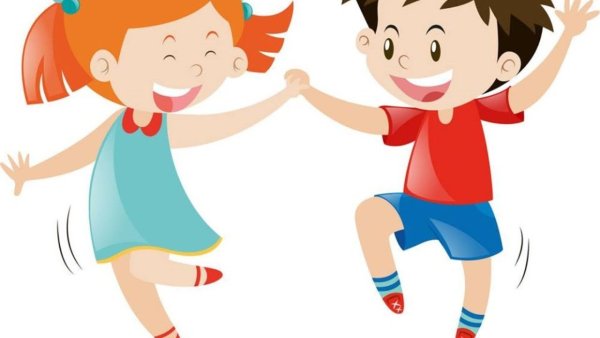 Дети танцуют мультяшные