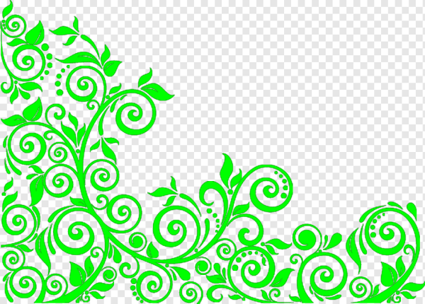 Зеленые узоры на прозрачном фоне