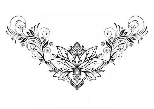 Цветочный узор тату