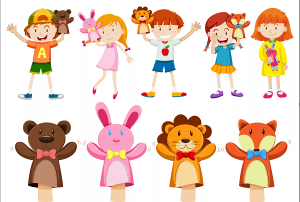 Дети в театральных костюмах мультяшных