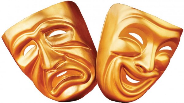 Театральные маски на прозрачном фоне