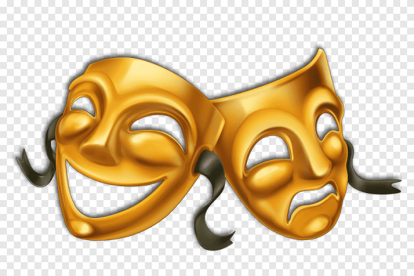 Театрный маски золотые