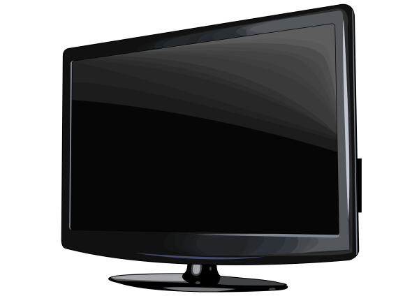 Плоский телевизор сбоку вектор