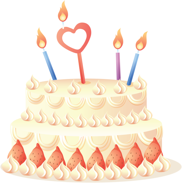 Тортик с днем рождения на прозрачном фоне