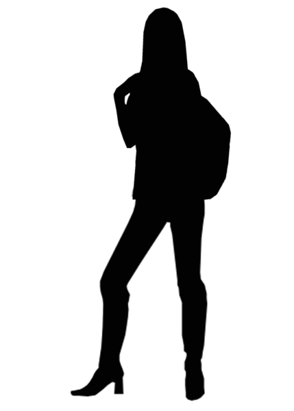 Черный силуэт девушки