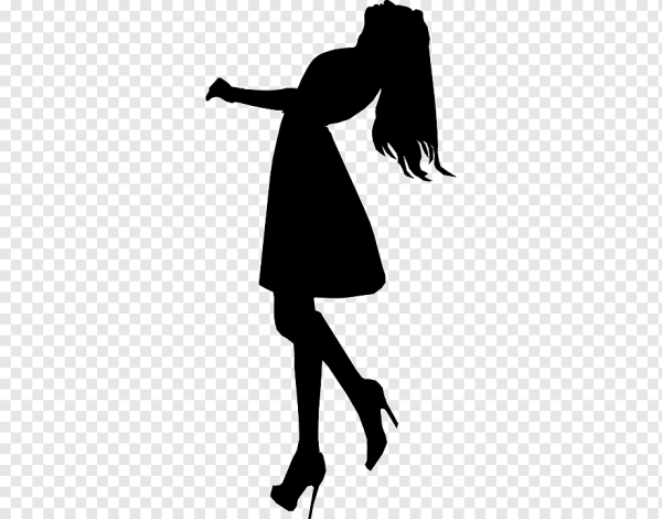 Силуэт девушки на прозрачном фоне