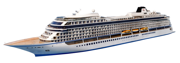 Круизный лайнер на белом фоне