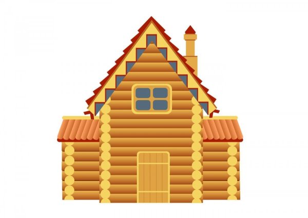 Мультяшный деревянный домик