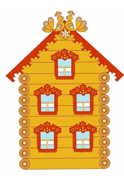 Дом Теремок сбоку вектор