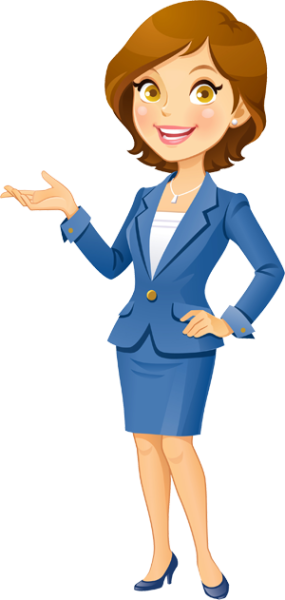 Женщина в деловом костюме мультяшная