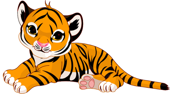 Новогодний тигр на прозрачном фоне