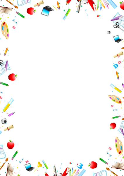 Рамка из школьных принадлежностей