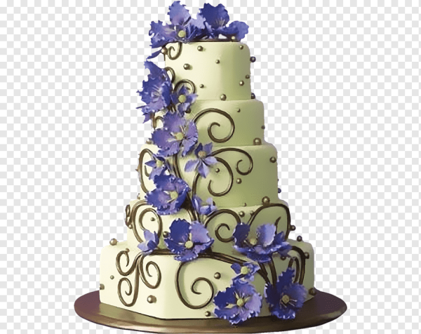 Красивый свадебный торт на прозрачном фоне