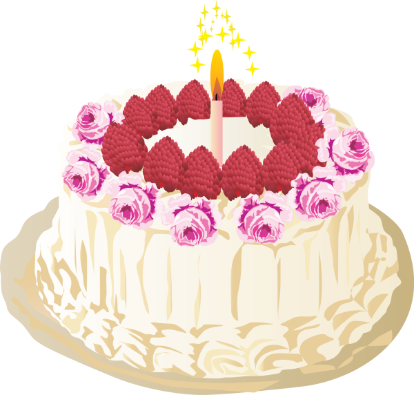 Торт на прозрачном фоне с днем рождения