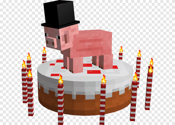 Торт с свинкой из МАЙНКРАФТА