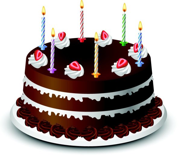 Торт со свечами без фона