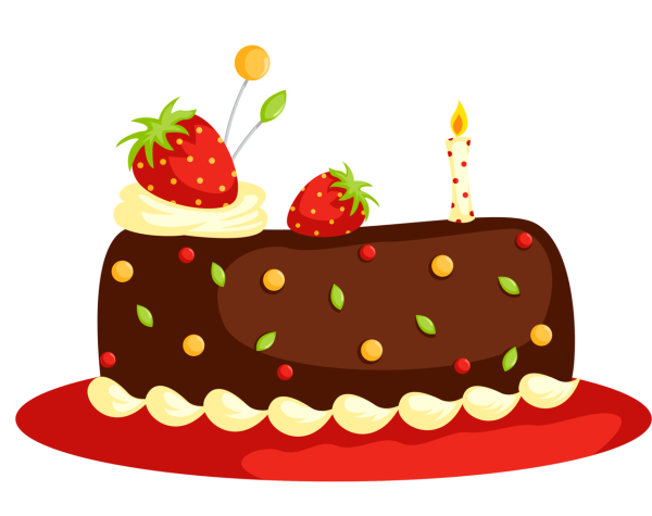 Мультяшный тортик на прозрачном фоне