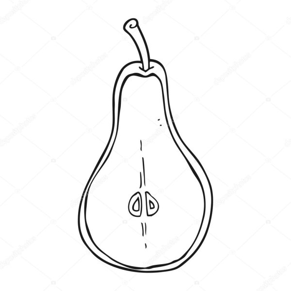 Половинка груши раскраска