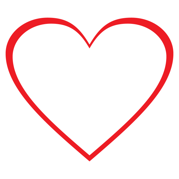 Контур сердца на прозрачном фоне