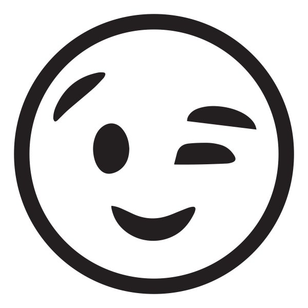 Подмигивающий Смайл черно белый