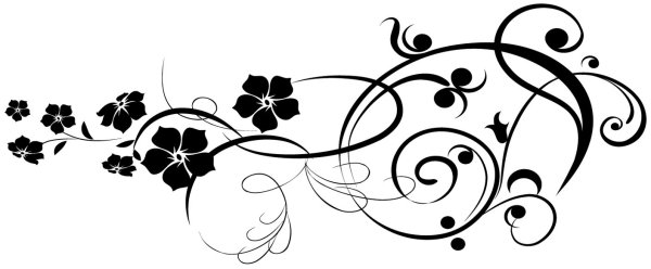 Цветочный орнамент чб