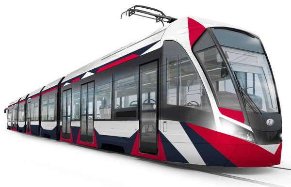 Пятисекционный трамвай Витязь