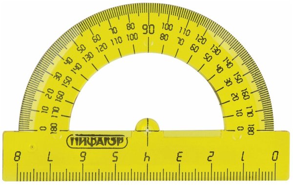 СТАММ транспортир Neon Crystal 180° 10 см