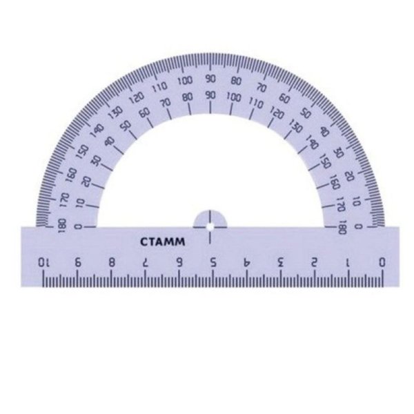 Транспортир "СТАММ" 8см 180* /NEONCRYSTAL