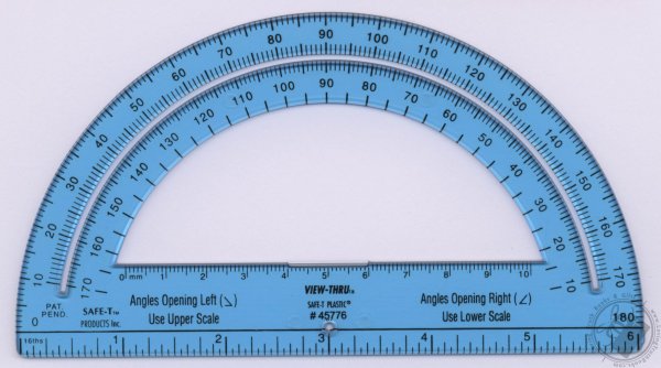 Транспортир в реальном размере