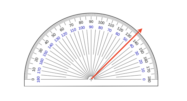 Транспортир на бумаге
