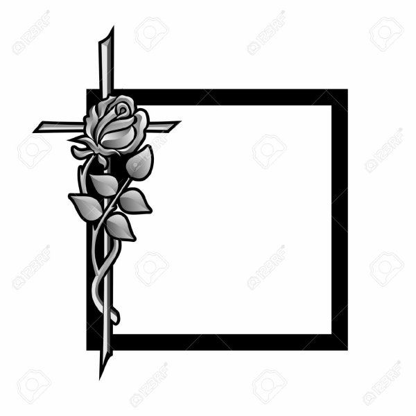 Траурная рамка на прозрачном фоне