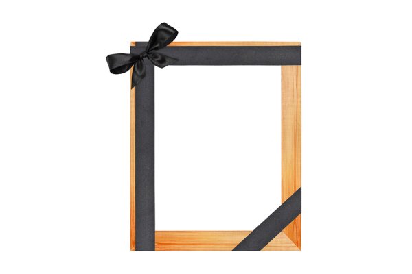 Траурная рамка с лентой