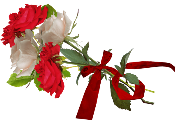 Красная лента с цветами