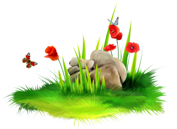 Полянка на белом фоне