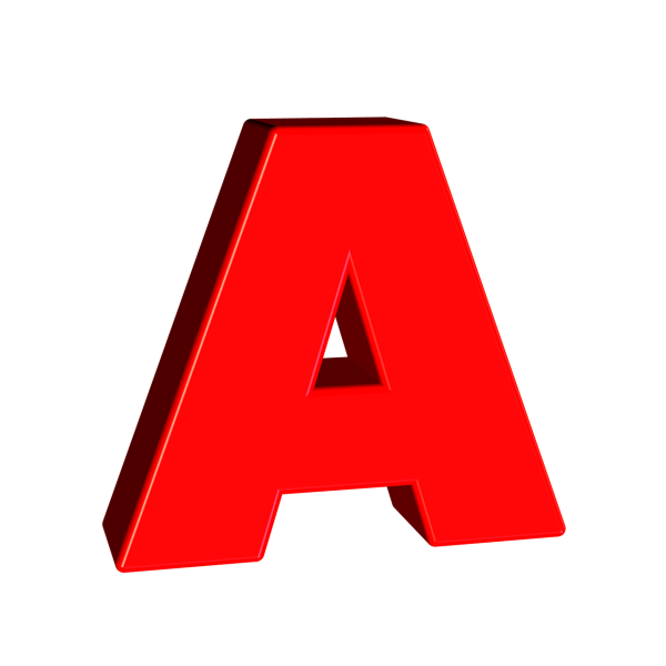Буква а красная на белом фоне