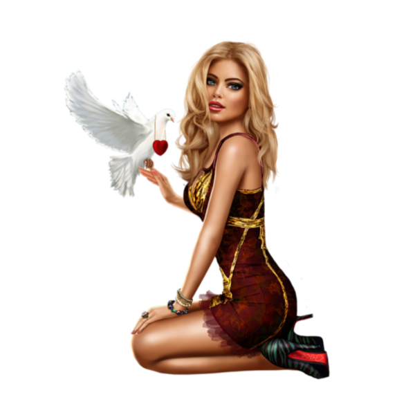 Красивая девушка на прозрачном фоне