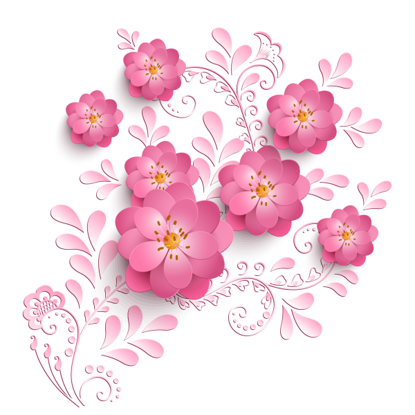 Розовые цветы вектор