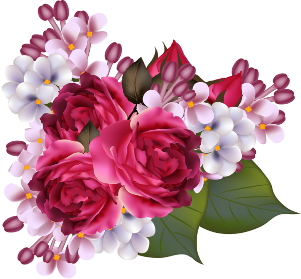 Цветы на прозрачной подложке